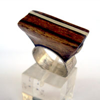 anillos madera y plata