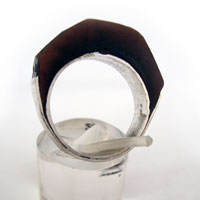 anillos madera y plata